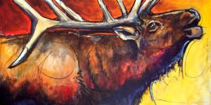 Elk Bugling Ed Anderson Art