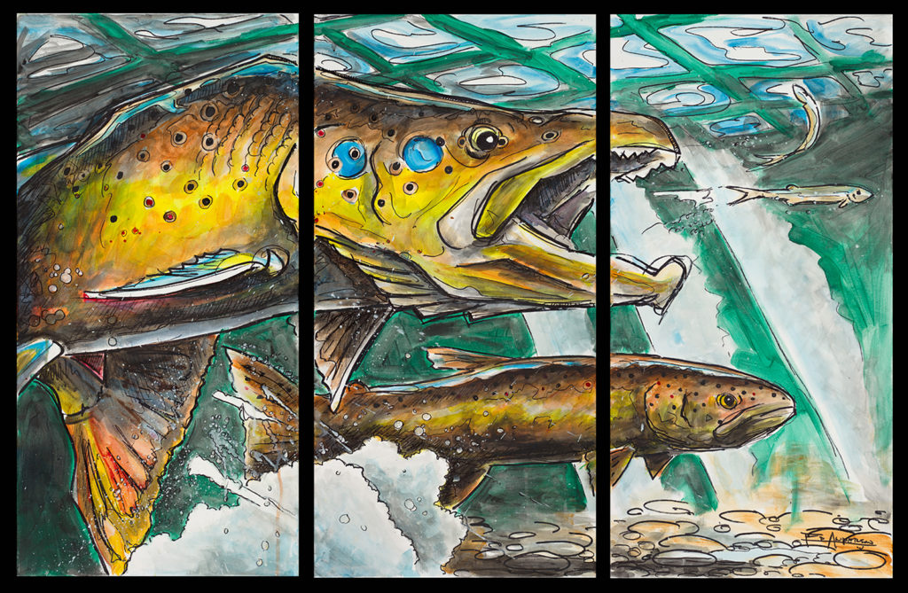 Ed Anderson Art Boise Brown Trout The Chase